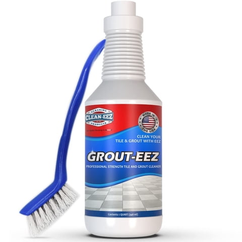Clean-Eez Cleaning Products - Limpiador De Azulejos Clean-Eez Grout-Eez Con Cepillo De Mano 950 Ml