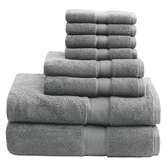 Juego de toallas Madison Park, 800 g/m², 100% algodón, 8 piezas, gris