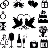 Rienda Libre Graphics - Decomural Wedding Love Engagement Set Ws-45633