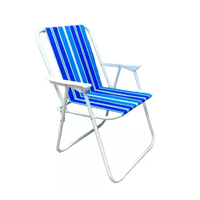 Genérico - Silla Portátil De Playa Plegable Celeste