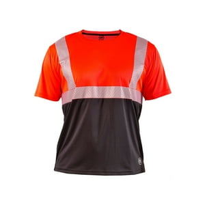 Hardwork - Polera Reflectiva Hw Rojo Fluor Manga Corta