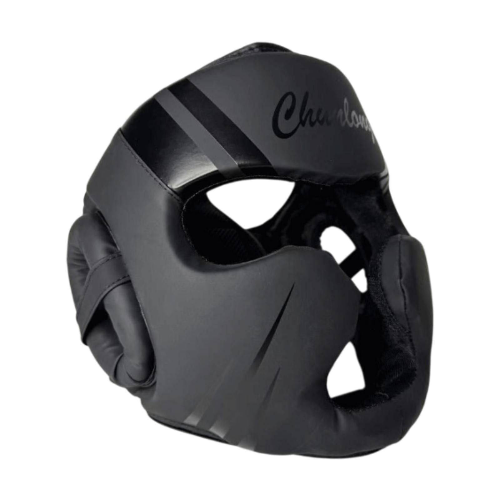 Magideal - Boxing Headgear Con Cobertura De Orejas Casco De Protección Facial Casco De Karate Ajustable Casco De Boxeo Con Visión Clara Construcción Resistente A Negro