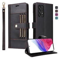 Foxdock Funda Tipo Cartera Para Samsung Galaxy A13 4G – Cubierta De Cuero Pu Con Múltiples Ranuras, Bolsillo Para Efectivo Y Correa De Muñeca