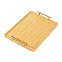 Magideal - Sirviendo La Bandeja De La Bandeja Del Organizador De Joyería Rectangular Bandeja De Tocador De Adornos De Bambú Portátiles Para Joyas Frutas De La Fr S