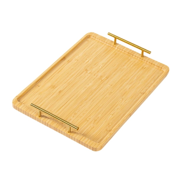 Sirviendo la bandeja de la bandeja del organizador de joyería rectangular bandeja de tocador de adornos de bambú portátiles para joyas frutas de la fr S