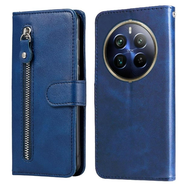 Funda con Cremallera para Realme 13 Pro Plus 5G, Carcasa Cartera de Cuero PU con Soporte y Tarjetero