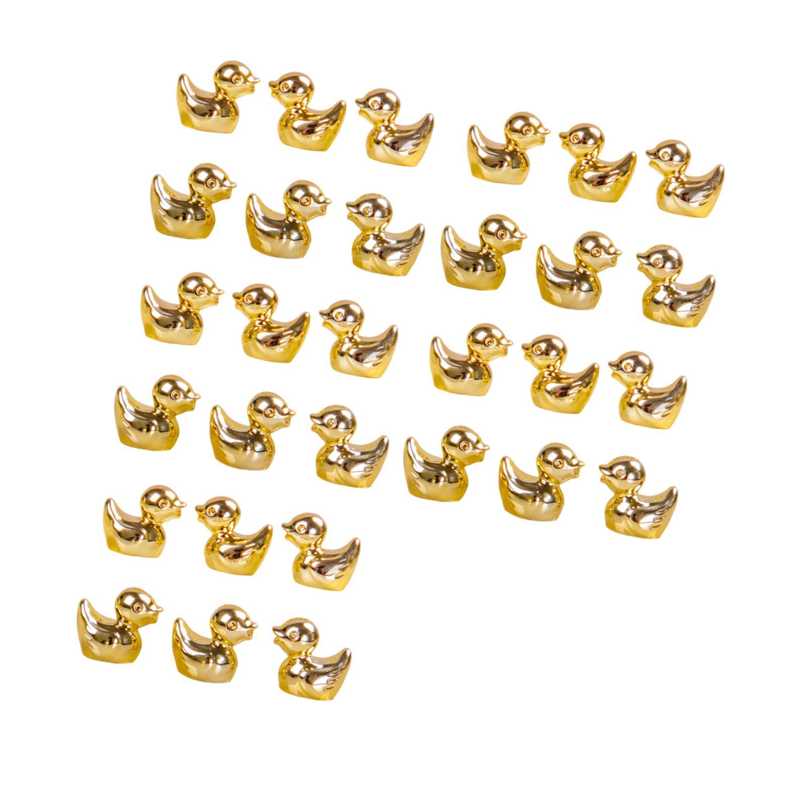 Ioensy - Juego De 30 Mini Patos De Resina Dorados Para Estantería De Sala De Estar Y Hogar.