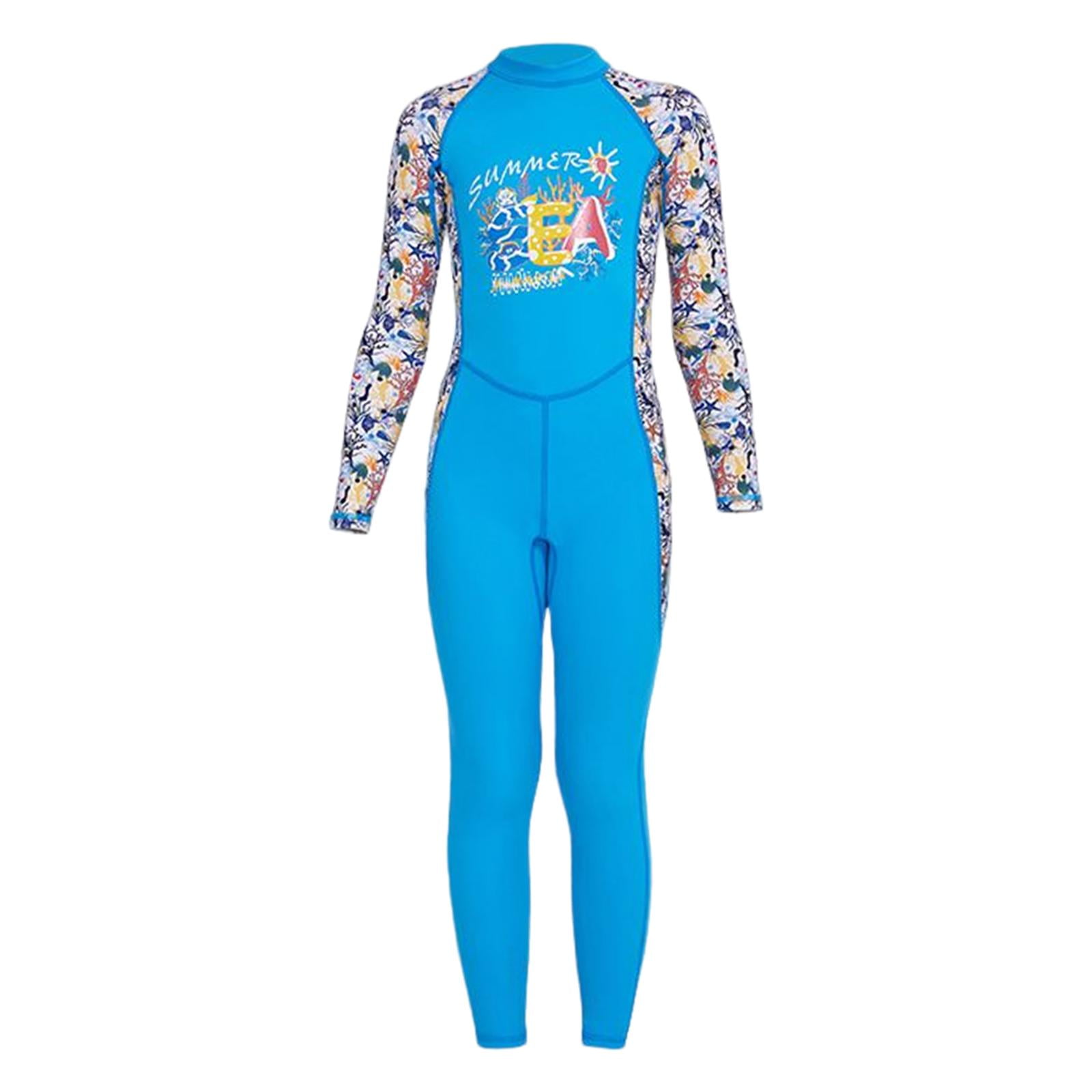 Magideal - Traje De Baño Para Niños, Traje De Baño Con Cremallera, Manga Larga, Trajes Completos, Traje De Buceo, Traje Húmedo Para Deportes Acuáticos, Kayak, Su Xl Azul