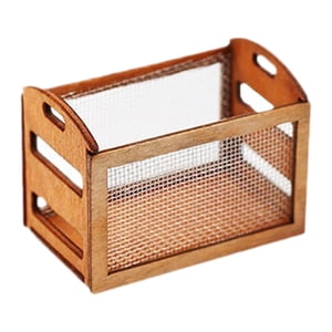 Bothyi - Mini Cesta De Madera Para Casa De Muñecas, Muebles De Juguete Para Cocina, Decoración De Casa De Muñecas, 1:12