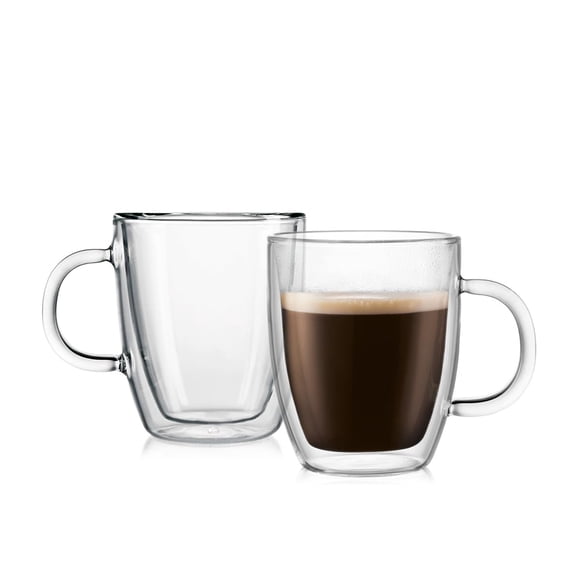 Taza Bodum Bistro con aislamiento de doble pared, 300 ml, juego de 2 unidades, transparente