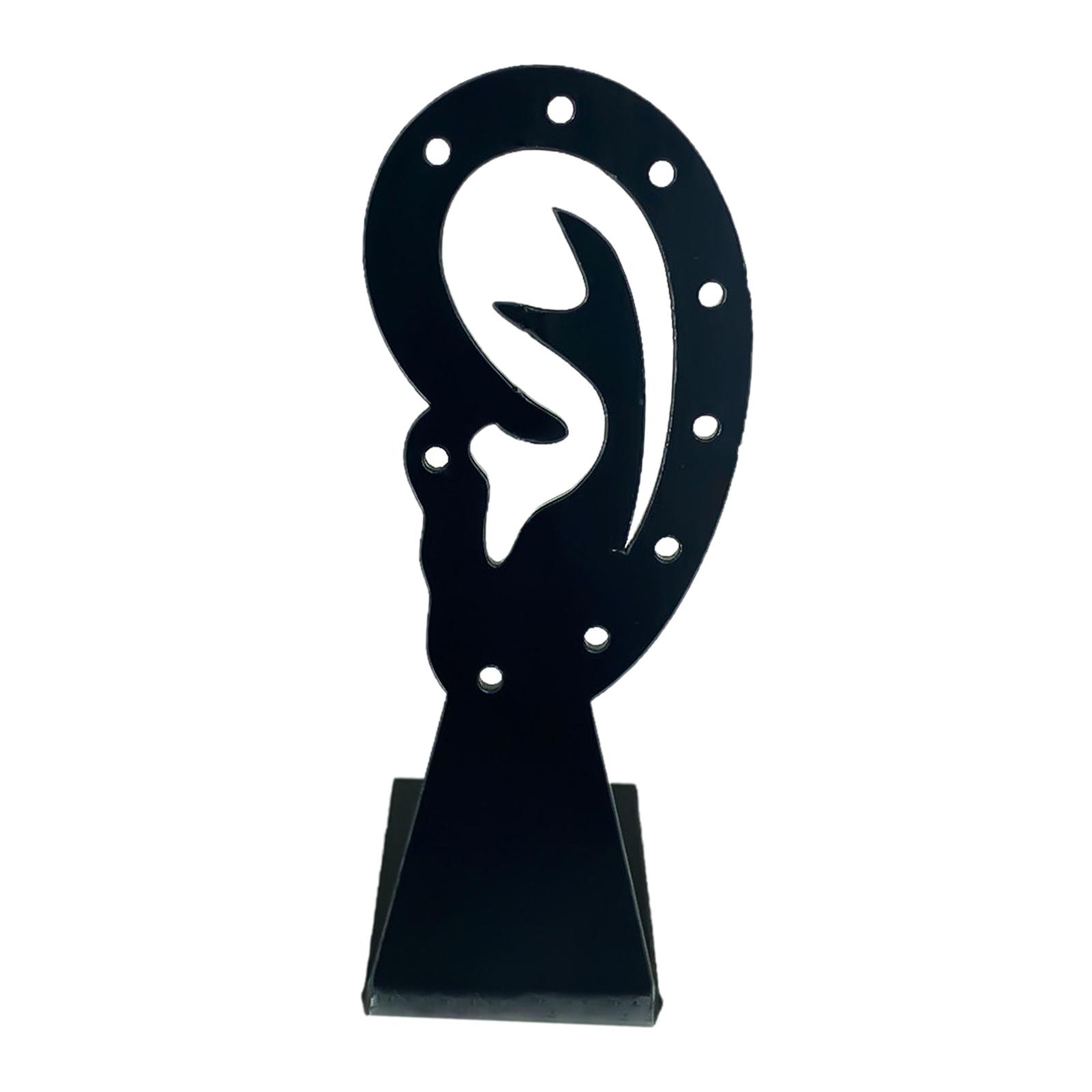 Magideal - Soporte De Acrílico Para Pendientes, Soporte De Almacenamiento Para Encimera En Forma De Oreja, Estante De Exposición De Joyería Para Niñas Y Mujeres, Negro