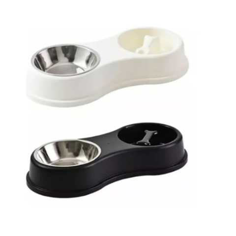 Genérico - Cuenco Doble Para Mascotas - Perros Gatos Lento