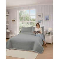 Mylhogar - Cubrecamas Quilt Bordados 2 Plaza Extra Suave