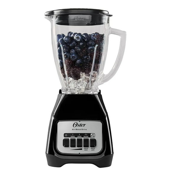 Oster Licuadora 2 Vel Vaso 1.5 L Base Plateada Negra Potente