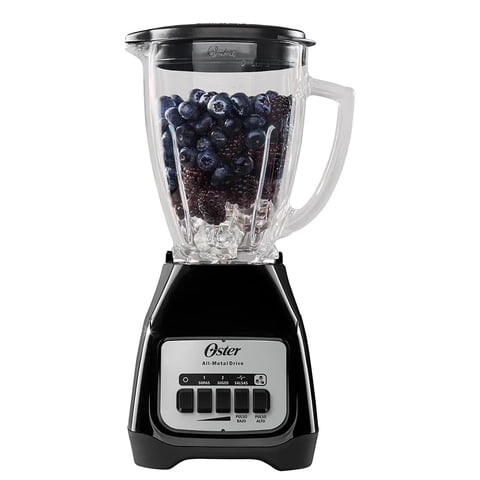 Oster Licuadora 2 Vel Vaso 1.5 L Base Plateada Negra Potente