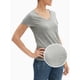 thumbnail image 4 of Camisa GAP con cuello en V, manga corta, gris jaspeado, talla mediana, 4 of 4
