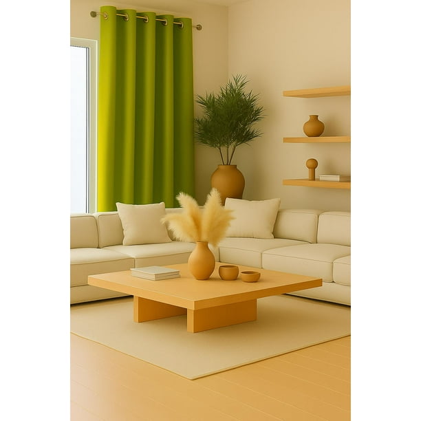 Pack 2 Cortina Engomada Termica Tela Delgada 100% Blackout 140X225 verde 140X225