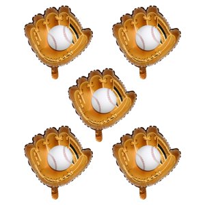 Magideal - 5 Globos De Aluminio Para Decoración De Fiestas, Decoración Única Para El Hogar, Globos De Fiesta Para Niños Y Niñas, Suministros Para Fiestas De Cump Guante De Béisbol