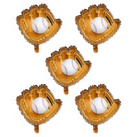 Magideal - 5 Globos De Aluminio Para Decoración De Fiestas, Decoración Única Para El Hogar, Globos De Fiesta Para Niños Y Niñas, Suministros Para Fiestas De Cump Guante De Béisbol