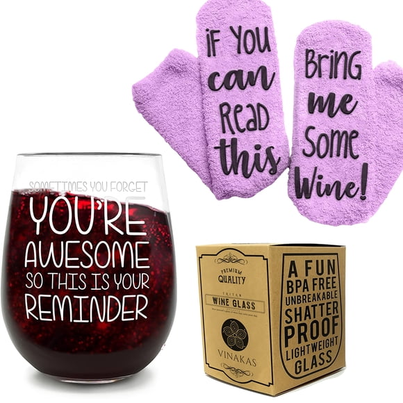 Set de copas de vino El ÚNICO REGALO QUE VALE LA PENA DAR irrompible 450 mL