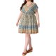 thumbnail image 4 of Vestido Boho Floral con Cuello en V y Hombros Caídos para Mujer de Talla Grande Agnes Orinda, Vestidos de Playa con Cintura Ajustable, Talla 2X Beige, 4 of 5