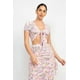 thumbnail image 5 of Conjunto de Top Floral con Nudo Frontal y Falda Larga Fruncida Rosa Lavanda L, 5 of 5