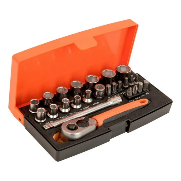 Bahco Set 25P Dados Hexagonales 1/4 + Accs