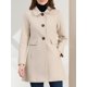 thumbnail image 5 of INSPIRE CHIC Abrigos de Invierno para Mujer Clásico Vintage de Longitud Media con Cuello Peter Pan y Botonadura Simple Abrigo S Blanco Crema, 5 of 7