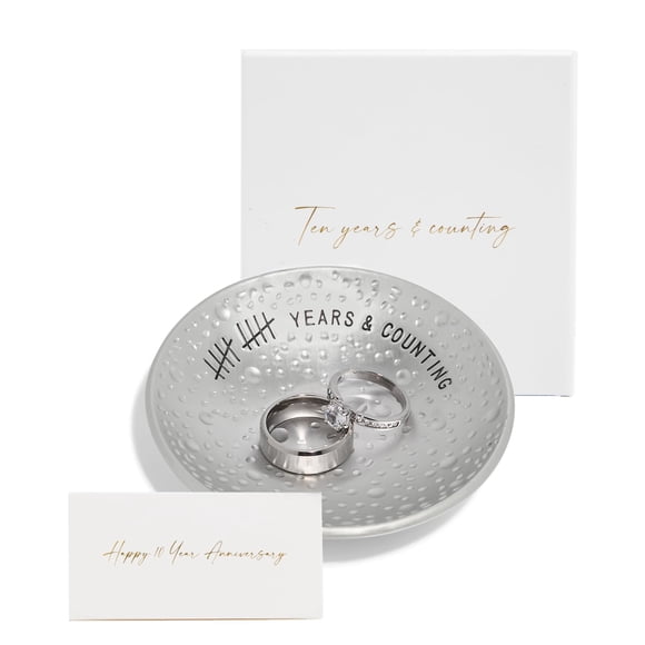 Platillo para anillos PureRejuva de aluminio de 10 cm – Regalo de aniversario