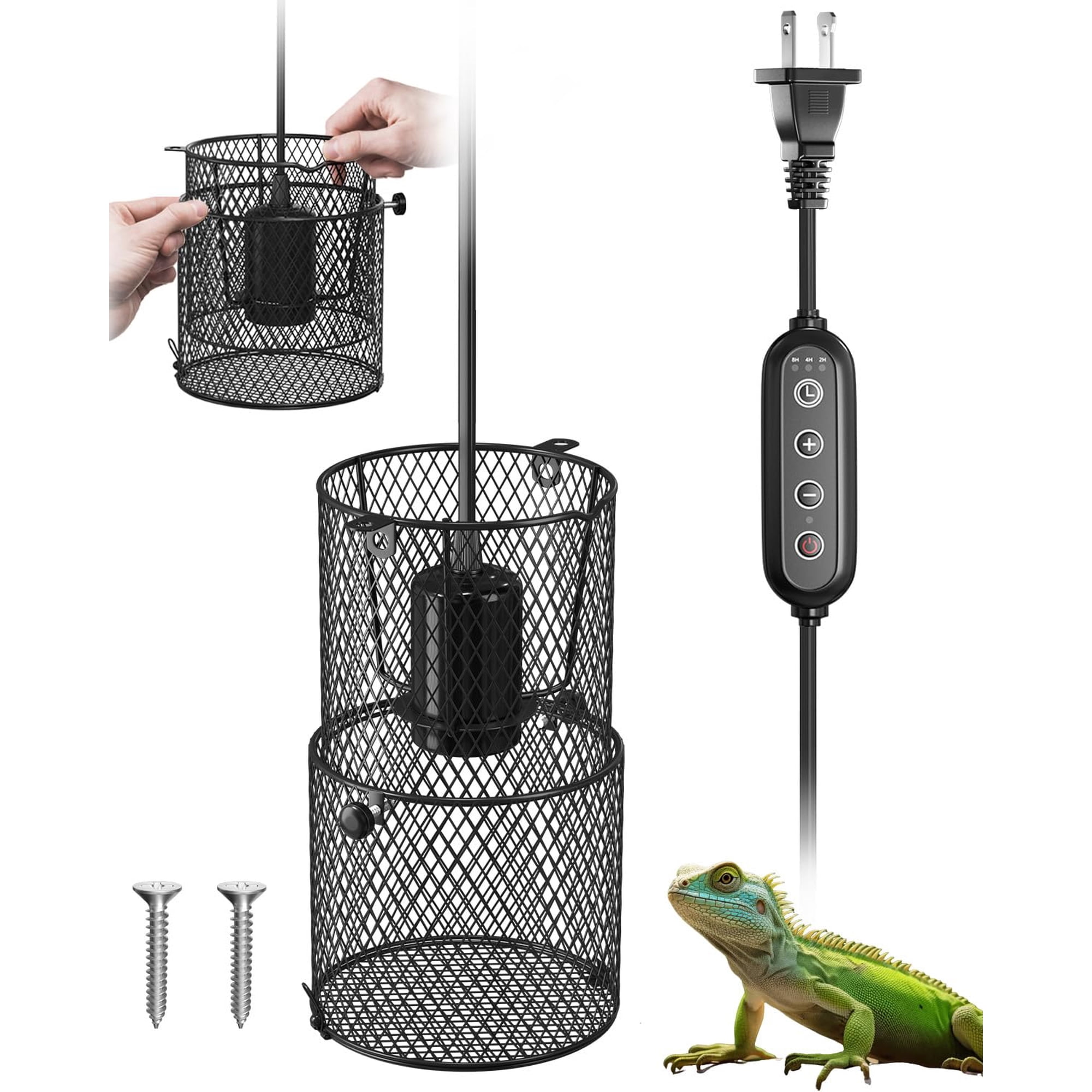 Soporte Retráctil para Lámpara de Calor GlowUp con Atenuación y Temporizador para Reptiles