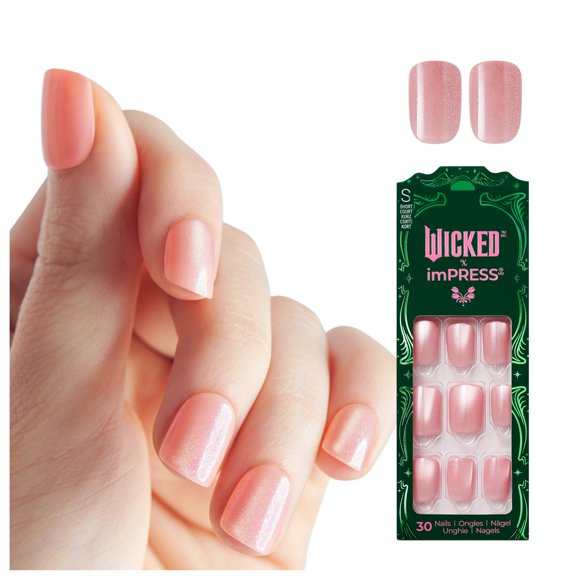 Press On Nails Impress WICKED X Glinda-fied Short Squoval rosa
