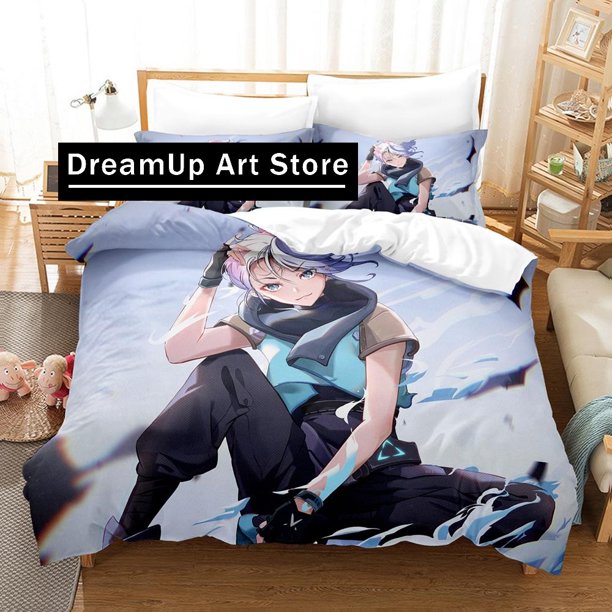 FashionVALORANT Jett Bedding Set Boys Girls Duvet Cover Pillowcase Bed Adult Bedroom