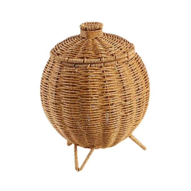 Cestas De Almacenamiento Tejidas A Mano Cesta Tejida Con Motivos Artísticos Para Mesa De Sala De Estar Al Aire Libre