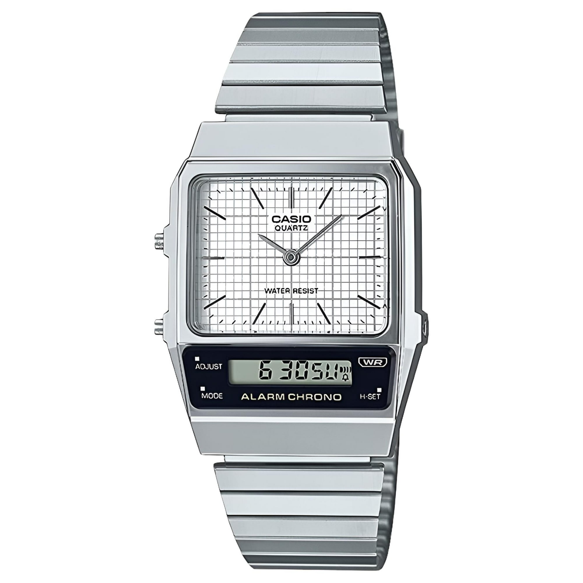 Casio - Reloj Aq800e-7a Vintage Análogo Digital Con Alarma Y Cronógrafo Con Correa De Acero Inoxidable Para Hombre
