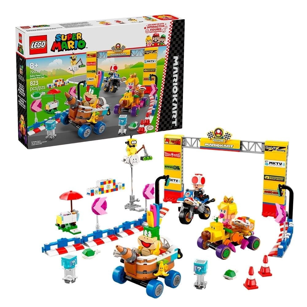 Set Lego Super Mario Mario Kart: Set Bebé Peach Y Grand Prix 72036
