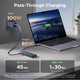 thumbnail image 5 of Concentrador USB‑C UGREEN Revodok Pro 6‑en‑1 4K 60 Hz 100 W PD, 5 of 8