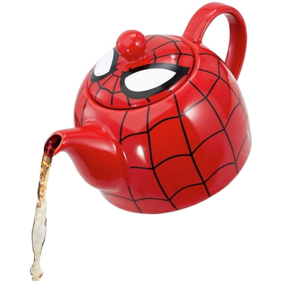 Tetera I Am Spider Man De Cerámica Con Detalle De Máscara De Telaraña