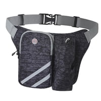 Magideal - Botella De Agua Para Cinturón De Hidratación Con Soporte Para Botella De Agua Senderismo Caminar Riñonera Riñonera Ajustable Reflectante , Negro