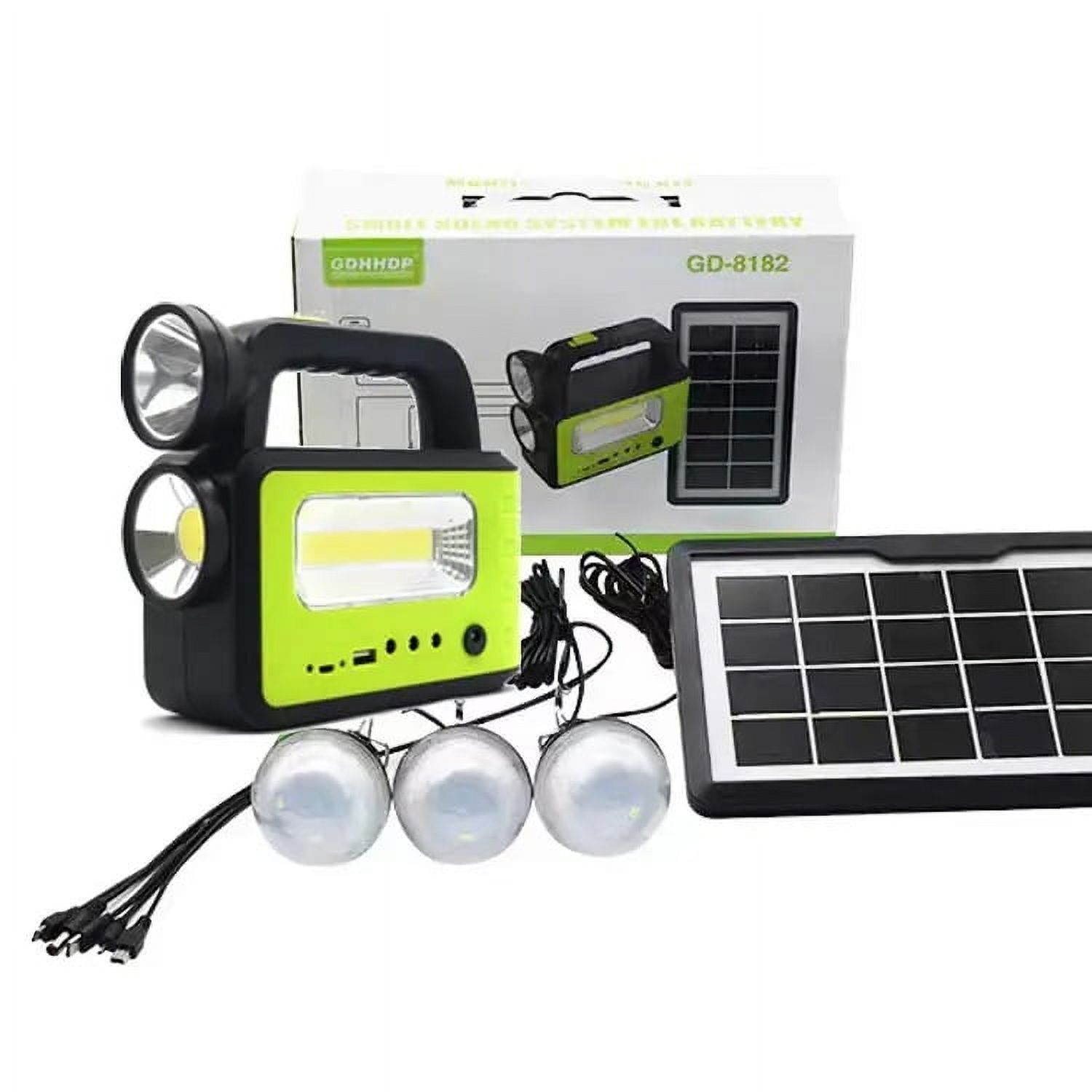 Monkeywatch - Kit Solar Sistema Iluminación Led Recargable Camping Emergencias Usb