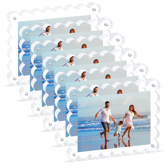 Marco de fotos acrílico transparente Novacrylion 5x7, paquete de 6 unidades