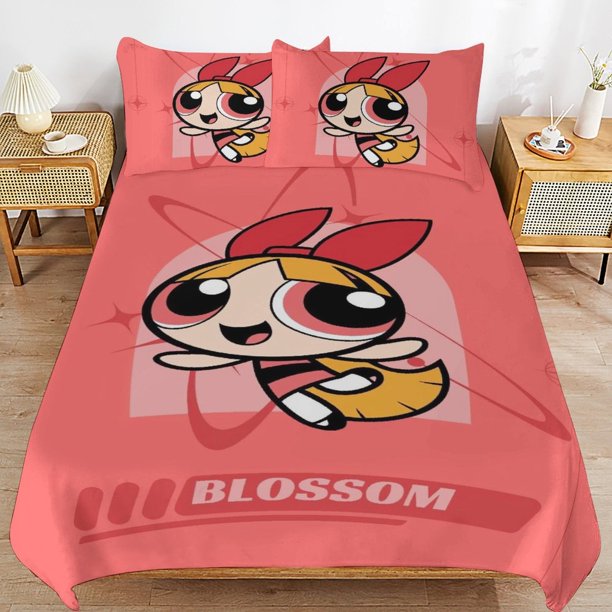 Powerpuff-Girls Power-puff Powerpuff-Girls Power-puff Bedding Set Sheet Set for Kids Adults,All Season Lightweight