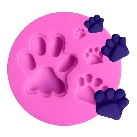 Genérico - Molde De Silicona Molde Patitas Molde Fondant Patitas 4 Cav