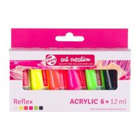 Acrílicos Art Creation Set 6 Colores 12Ml Fluorescentes