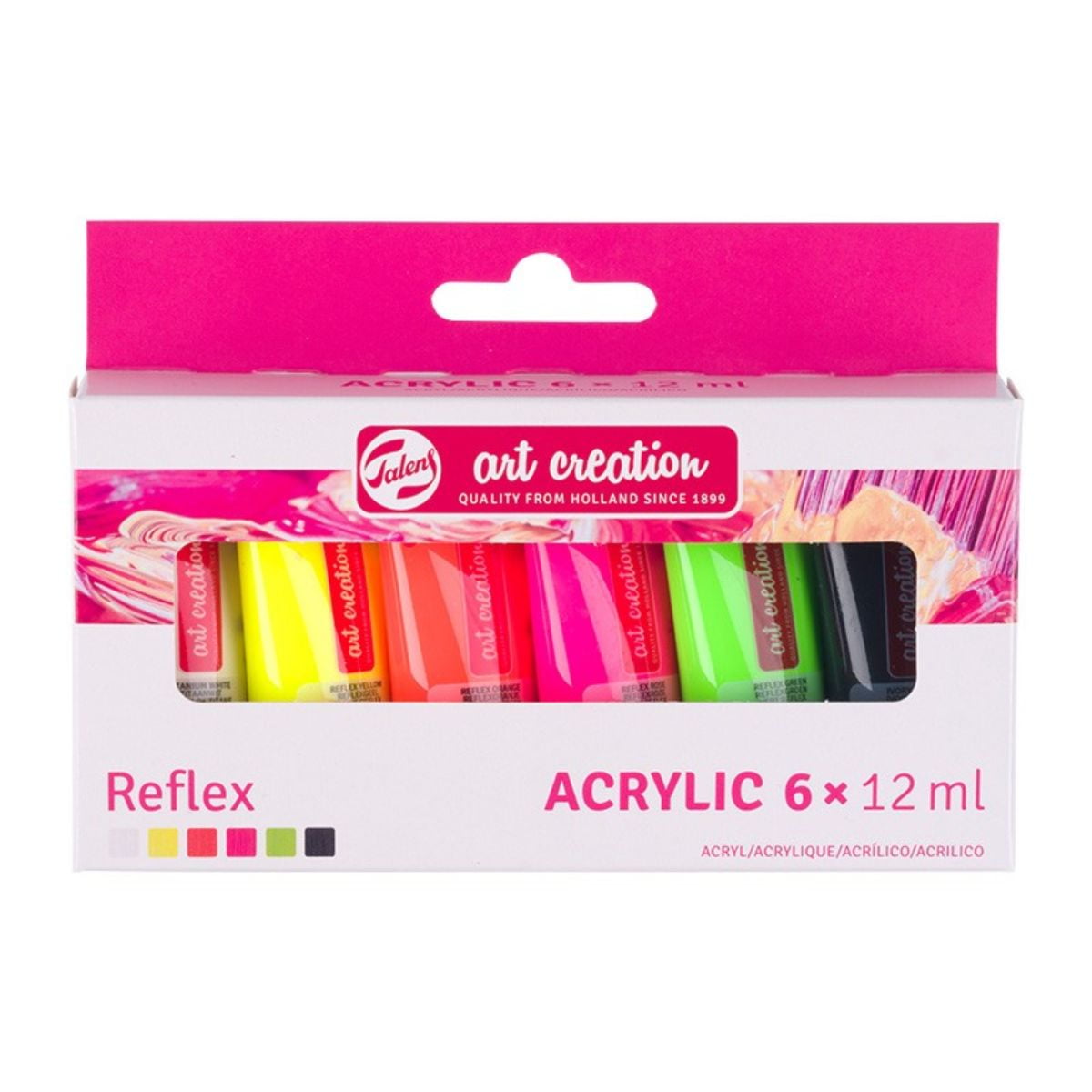 Acrílicos Art Creation Set 6 Colores 12ml Fluorescentes