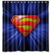 thumbnail image 1 of Cortina de ducha con diseño del logotipo de Superman, juego de cortinas de baño con ganchos, tamaño 66 x 72 pulgadas, 1 of 3