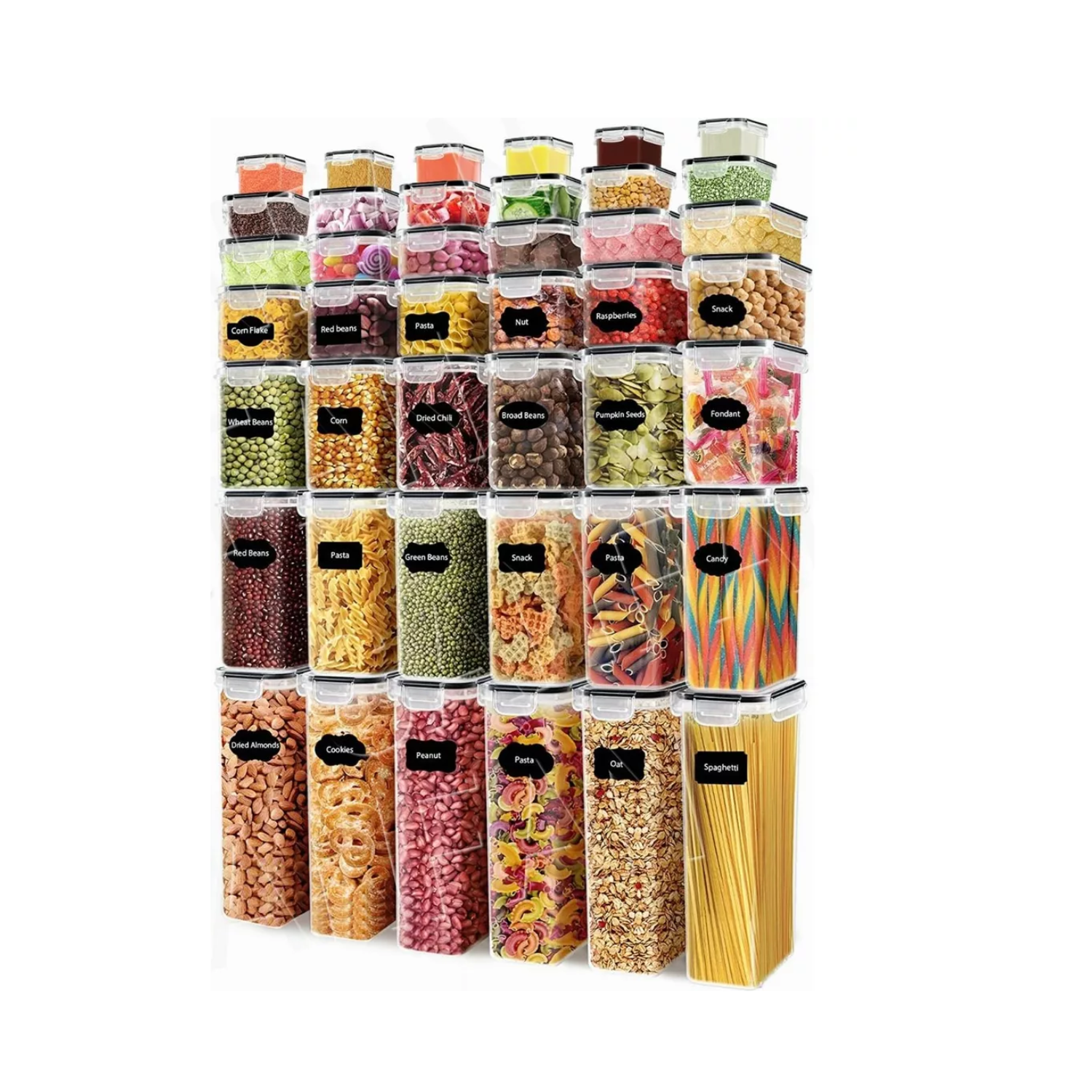 Importclick - Set 42 Contenedores Herméticos Almacenamiento Despensa Cocina Plásticos