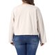 thumbnail image 3 of Chaqueta bomber de talla grande para mujer de Agnes Orinda, chaquetas cortas de un solo pecho, manga larga, abrigo casual con bolsillos 1X albaricoque, 3 of 5