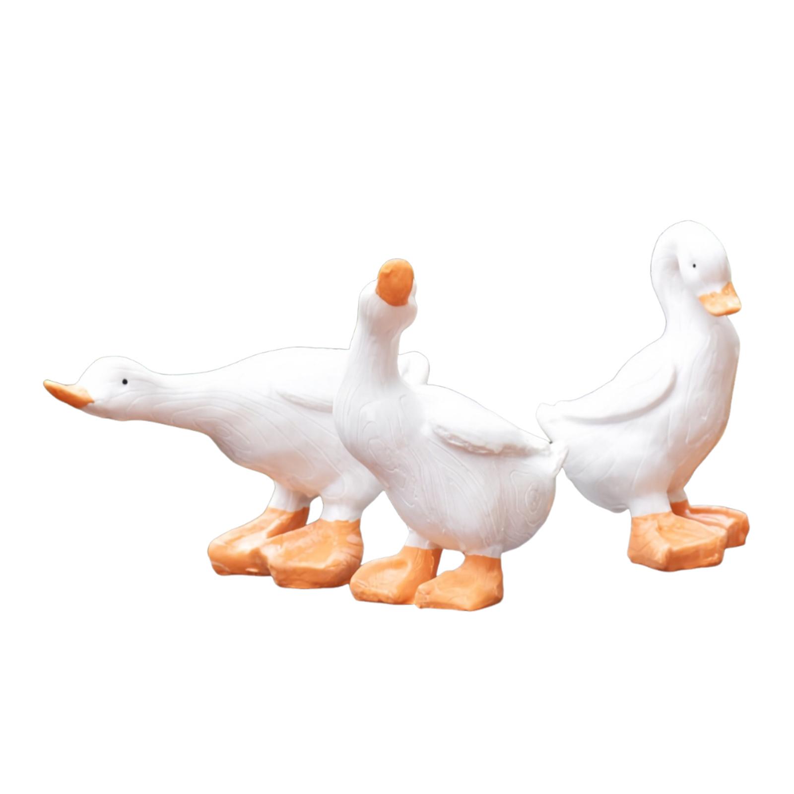 Magideal - 3 Figuras De Pato, Artesanías, Pequeñas Esculturas Para Porche, Interior Y Exterior.