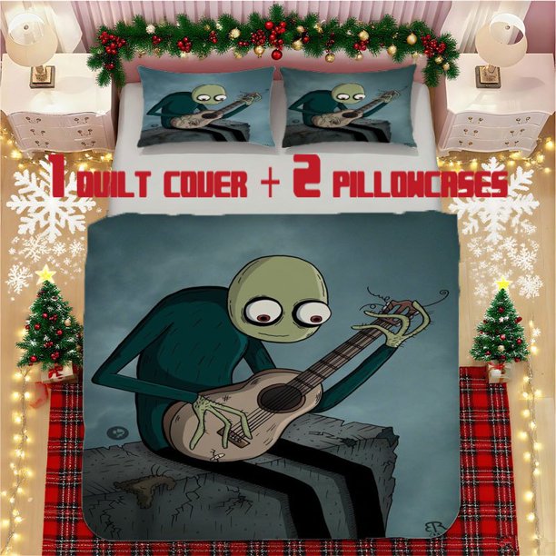 Salad Fingers Guitar Soft Printed Bedding Set Polyester Fabric Decorative & Warm