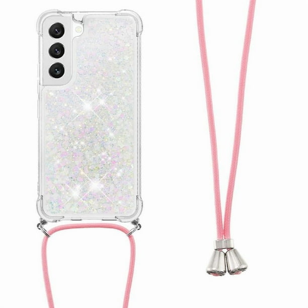 Funda FOXDOCK para Samsung Galaxy S20 con Cuerda Ajustable, Brillo Líquido, Protección Antigolpes y Lente – Ideal para Regalo